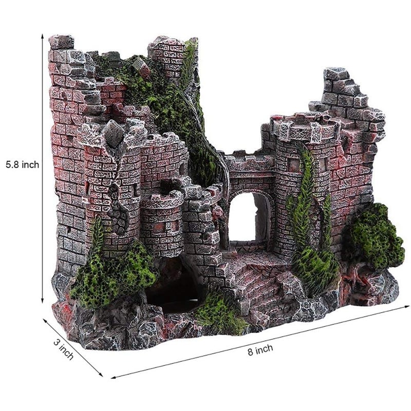 Yimaa Large Fish Tank Decorations Castle Aquarium Decorations Large Resin Coral Castle Ornaments Fish House Breed Tank Decor for Marine Betta Fish Tank Landscape - Image 2
